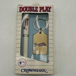 NOS New Crownmark Double Play Atlanta Braves Pen Key Chain Set Unopened